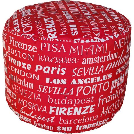 Pouf Puff Puf Cubo 40x40x40cm Big City Rosso Avalli
