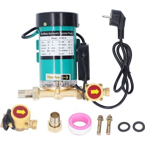 Bomba de refuerzo automática de 120 W – 25 L/min, altura de elevación de 15 m (1/5)
