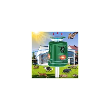 Solarbetriebenes Ultraschall-Haustierabwehrgerät – 360°-Abwehr mit Bewegungssensor – 5 einstellbare Modi – IP44 wasserdicht – Blinkendes LED-Licht (1/5)