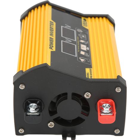 Onduleur Voiture 300W 12V/220V avec Ports USB et Écran LCD, Convertisseur de Tension Jaune (1/5)