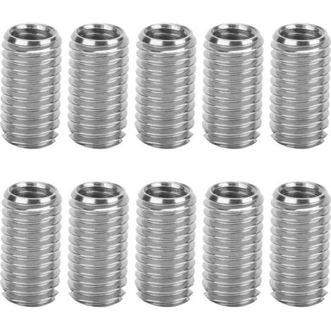 ,10pcs Intérieur M6 1.0 Extérieur M8 1.25 Lueur 15mm Inserts Filetés à Fente (1/5)