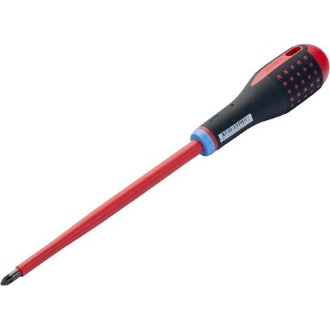 Bahco BE-8821S ERGO VDE Insulated Pozi Screwdriver PZ2 x 100mm BAHBE8812S (1/2)