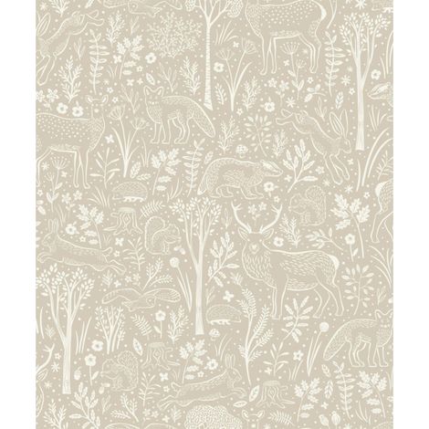 Grandeco Little Dreamers Beige Nursery Kids Room Paste The Wall Vinyl Wallpaper (1/4)