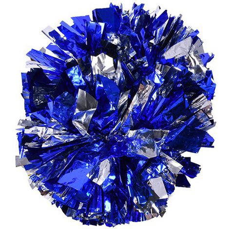 Pompons de cheerleading argent et bleu pour compétitions et spectacles de danse