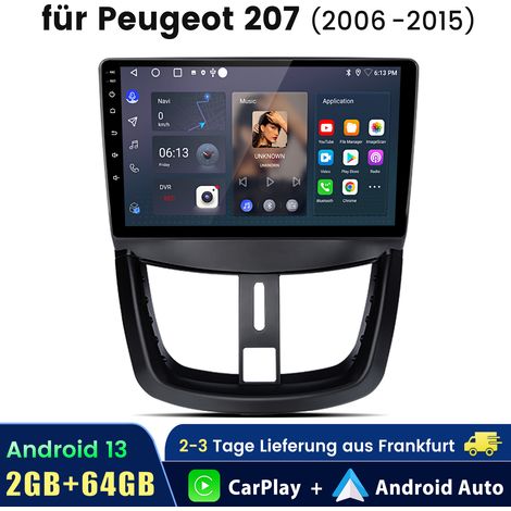 Autoradio JUNSUN Pour Peugeot 207 CC 2006-2015 Android 14 CarPlay 2+64GB (1/5)