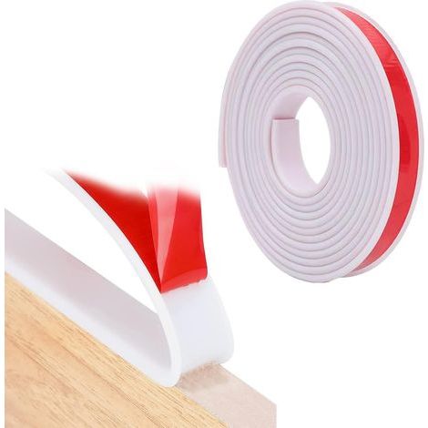 Bande de Chant de Meuble Protection de Bord Pliable TPE Flexible, Bande de Chant de Meuble autocollante en Forme de U, Largeur intérieure 18 mm × 5 m,Plans de Travail, Blanc (1/5)