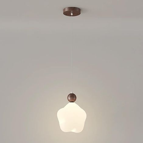Suspension de dessin animé pour chambre d’enfant, lampe suspendue en acrylique blanc avec décoration sphérique en noyer, lustre LED moderne - 12W - 3 modes de couleur, plafonniers d’éclairage de chamb (1/5)