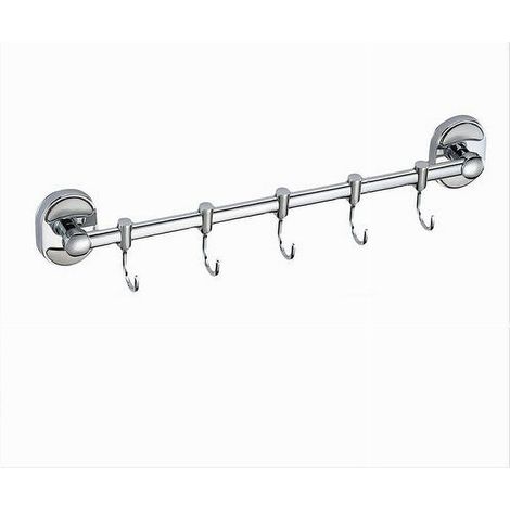 TRADE SHOP - Porta Asciugamani Maniglia Appendino 5 Ganci Fissaggio A Parete Bagno Oval 52006 - (1/3)