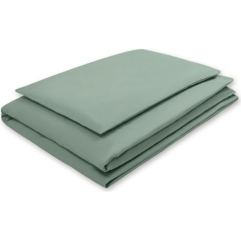 Kinderbettwäsche aus Baumwolle, 2-teiliges Set, Kissenbezug 60x40 cm und Bettbezug 120x90 cm – Salbei (1/5)