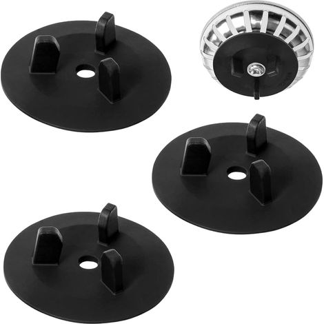 Juntas de repuesto de 3 garras para tapón de fregadero de 55 mm, cesta de goma, cesta de rosca, juntas de tapón de fregadero, color negro