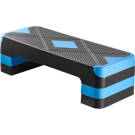 Plateforme Step Aérobic 28", Hauteur Réglable avec 4 Riser, Surface Antidérapante pour Cardio et Musculation à Domicile, Bleu (1/5)