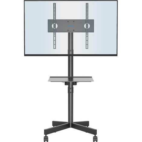 Support TV roulettes Support Tele Mobile pour Téléviseurs Plasma/LCD/LED de 22 à 60" avec Étagère, Support TV sur Pied avec roulettes Réglable en Hauteur jusqu\'à 25 kg, Max. VESA 400x400 mm (1/5)