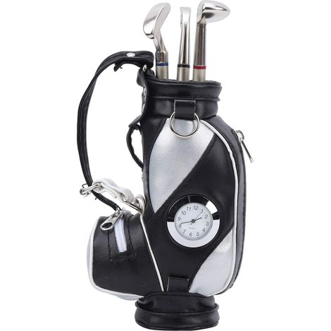 Mini Bag Pen Holder Desk Clock Set with Practical Pens for Theme