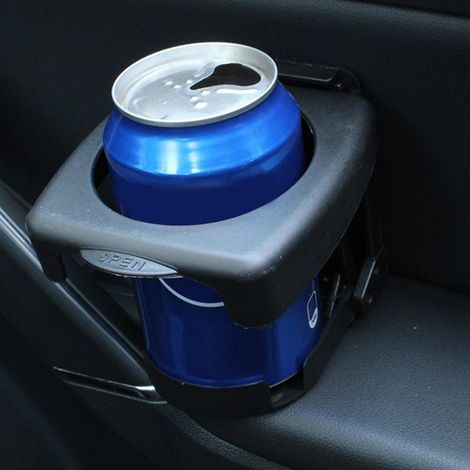 Porte-gobelet voiture pliable noir pratique universel support boisson auto (1/5)