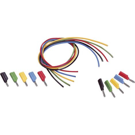 VOLTCRAFT MS-4041 Messleitungs-Set Lamellenstecker 4 mm Lamellenstecker 4 mm 1.00 m Schwarz, Rot, Bl (1/2)
