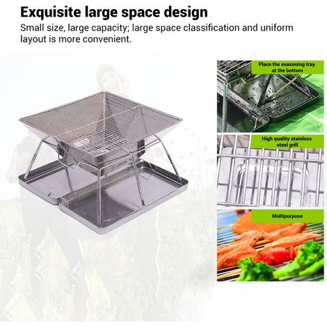 Lot pliant design mallette Charbon Barbecue Gril Camping Pique-nique Fête (1/5)