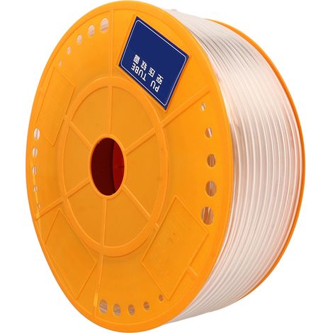 Tuyau d'air en polyuréthane transparent, diamètre extérieur 10 mm, diamètre intérieur 6,5 mm, longueur 100 m, pour compresseur d'air. (1/5)