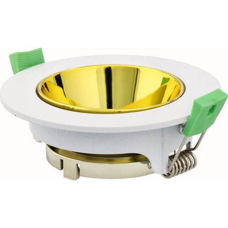 Jandei - Aro para bombilla GU10 circular blanco y dorado orientable