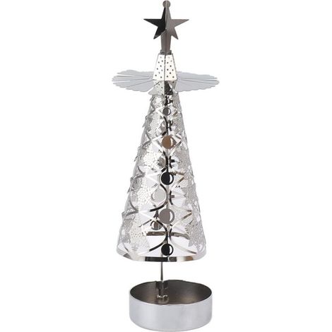 Eosnow Bougeoir rotatif ensemble de chandeliers pour mariage romantique fête de noël flocon de neige en argent (1/4)