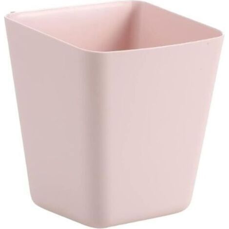 Estante de mesa, estante colgante, caja de almacenamiento, caja pequeña, portalápices, cesta de almacenamiento sencilla, caja de almacenamiento de mesa para varios artículos, juego de 3 piezas (rosa) (1/5)