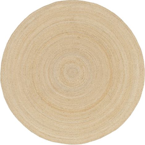 Round jute indoor rug, PADMA, Natural, several sizes, flat woven (1/5)