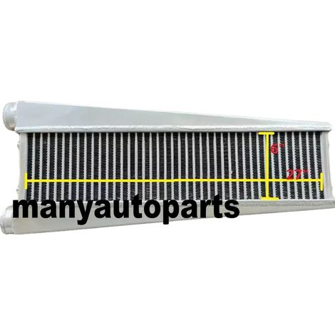 Intercooler, Taille du noyau 27" x 6" x 3", Entrée 2.5", Sortie 2.5", Compatibilité moteurs K-Series, Évalué pour 800HP (1/4)