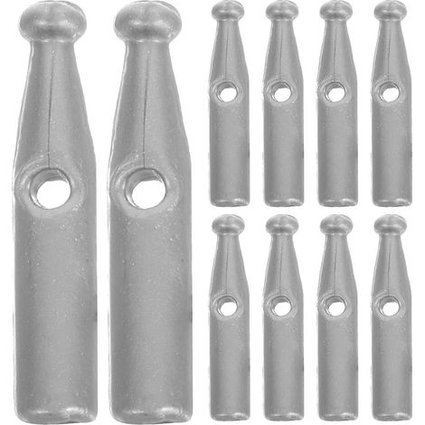 Lot de 10 perles de rechange pour queue de parapluie, perles en plastique pour queue de parapluie, cache-balais-2.50X0.30X0.30CM-Grey (1/4)