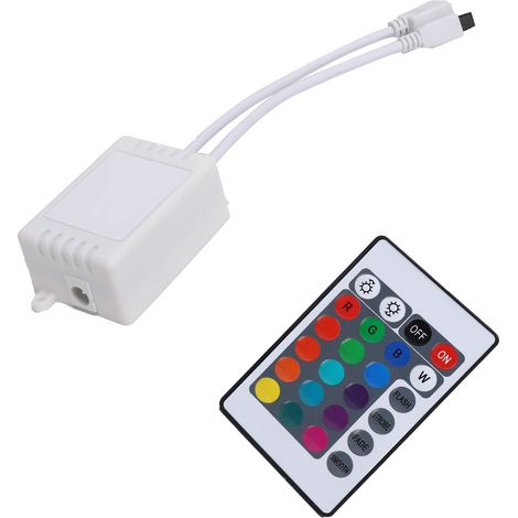 Télécommande IR 24 touches pour bandeaux LED RGB, kit contrôleur sans fil pour éclairage décoratif (1/5)