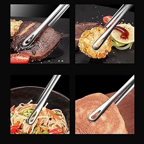 Lot de 3 pinces de cuisine inox 24,4 cm, pince barbecue multifonction antidérapante pour cuisson et service (1/4)