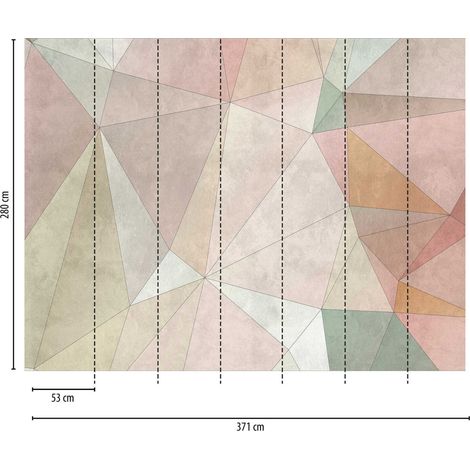 A.S. Creation Fototapete Livingwalls The Wall 382861 Ein Motiv pro Rolle 3.71 x 2.80 m Geometrisch Bunt (1/3)