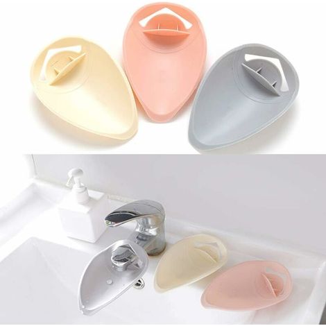 3 Pack Sink Faucet Extenders, Plastic Baby Faucet Extender, Faucet Extender, Sink Handle Extender for Kids, Babies, Bathroom, Kitchen Sink (Pink, Gray, Beige) (1/5)