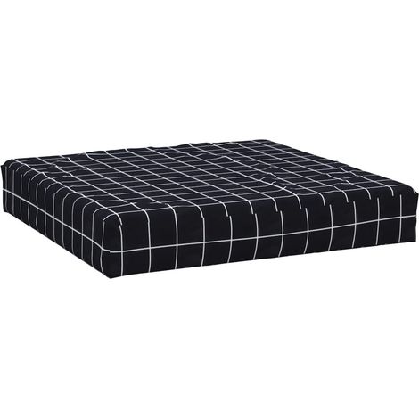 Palettenkissen Schwarz Karomuster 60x60x8 cm Oxford-Gewebe vidaXL