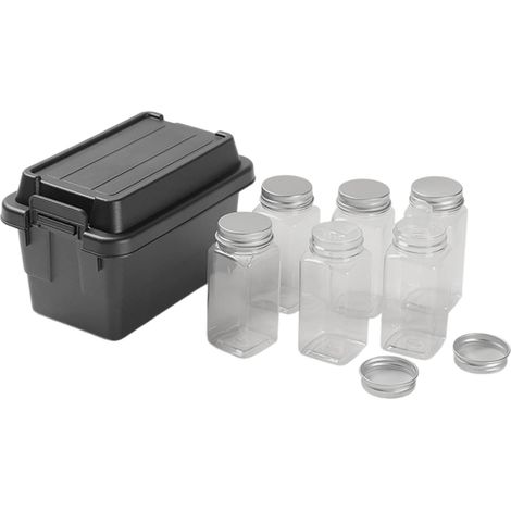 Pots à épices vides, récipient portable pour sauces et épices avec étui, organisateur d'épices – idéal pour les activités de plein air, les voyages, les barbecues, les pique-niques, la randonnée, la p (1/5)