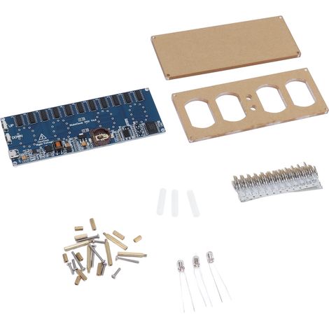 Kit d'horloge à tubes lumineux à monter soi-même IN12 IN‑12 PCBA, kit d'horloge numérique à tubes avec carte de module. (1/5)