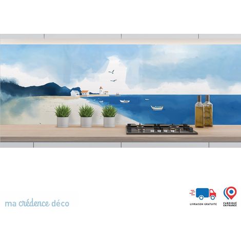 Crédence : Aquarelle et côte bretonne 7 - Alu composite - 120 - 60 (1/3)