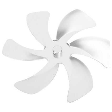 Aspa de ventilador de estufa de aleación de aluminio de 6 aspas, mejora la circulación del aire caliente, repuesto para chimenea, color plata. (1/5)