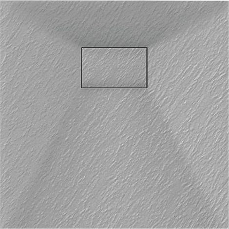 Luxury 800 x 800mm Low Profile Textured Shower Tray and Waste - Square Grey (1/2)