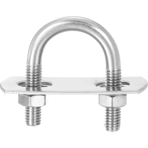 Round U Bolts, 4 Sets 18mm(0.71") Inner Width 36mm Length M6 304 Stainless Steel U Bolt Clamp with Nuts and Plates for Boat Trailer (1/5)