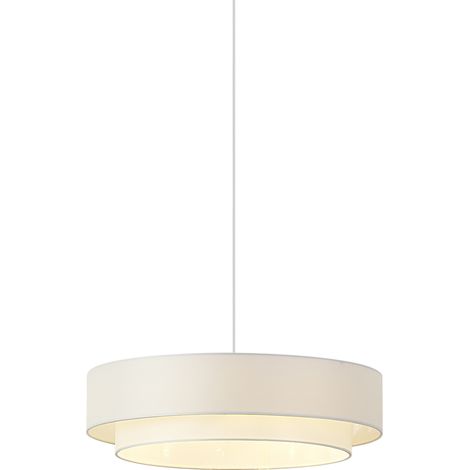 QAZQA Lámpara colgante moderna blanca 50cm 3-luces - Drum Duo (1/5)