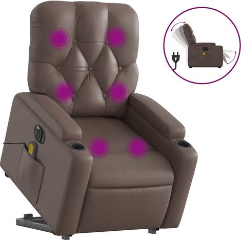 Maison Exclusive - Poltrona Alzapersona Elettrica Reclinabile Marrone Similpelle (1/5)