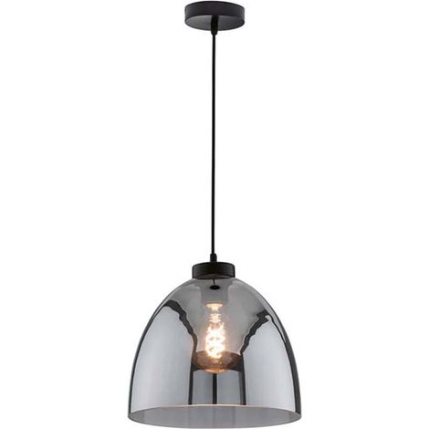 Pendelleuchte REN einflammig Lampenschirm Rauchglas Schwarz, Ø 28cm (1/4)