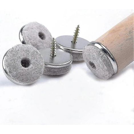Lot de 32 patins en feutre de 28 mm avec vis, protections pour pieds de chaises compatibles avec les parquets. (1/5)