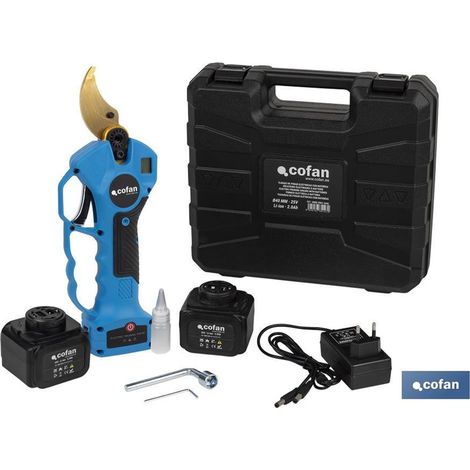 Elektrische Astschere mit Ø40 mm Li-Ion 25 V 2 Ah-Batterien