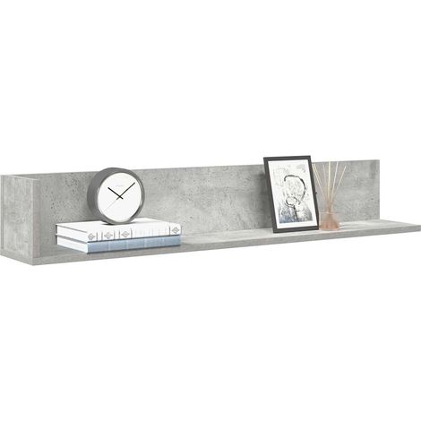Wandregale 2 Stk. Betongrau 100x16,5x16,5 cm Holzwerkstoff