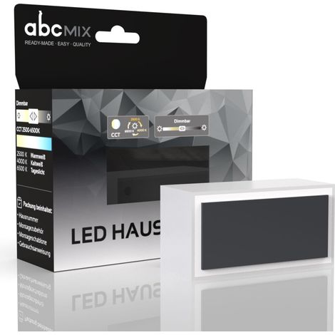 LED Hausnummer Bindestrich inkl. Anthrazit-Cover - CCT 12V 2700K/4000K/6500K (1/5)