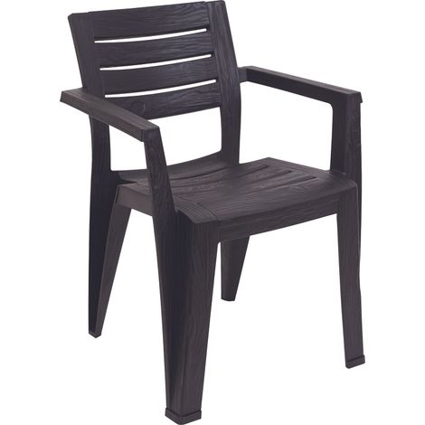 1 Pezzo Sedia da Giardino in Resina Lido Dark Antracite Toomax