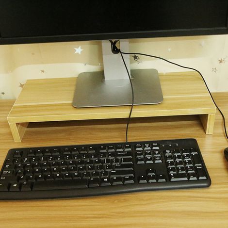 Support en bois pour écran PC LED LCD, rehausseur pour moniteur d'ordinateur, organisateur de bureau, support d'affichage (1/5)