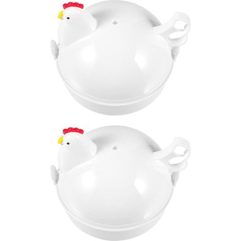 Ensemble de 2 cuiseurs à œufs et cuiseurs vapeur pour micro-ondes - Cuiseur à œufs réutilisable en plastique pour la cuisson au micro-ondes (1/5)
