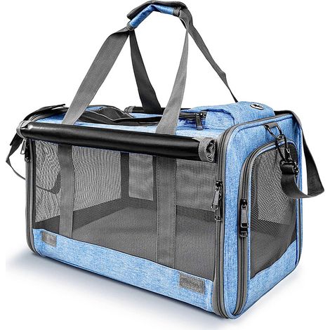 Sac de transport pliable pour chat et petit chien, sac à main respirant, 46x30x30 cm (jusqu'à 8 kg) (1/5)