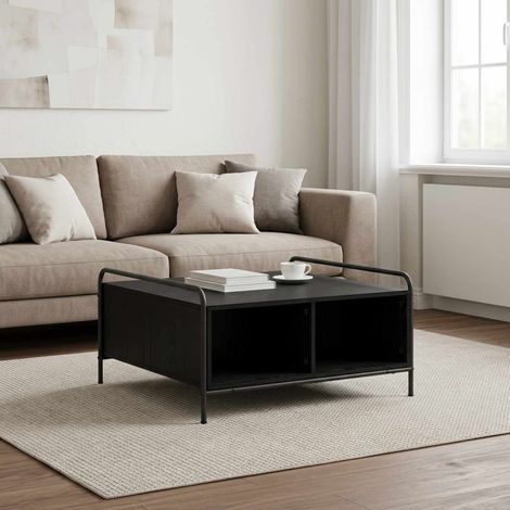 vidaXL Mesa de centro Roble Negro 50 x 49 x 41 cm Madera de ingeniería (1/5)